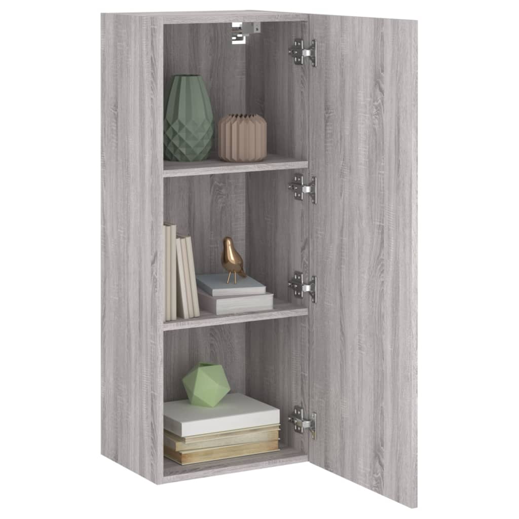 Mobile TV Parete Grigio Sonoma 40,5x30x102 cm Legno Multistrato - homemem39