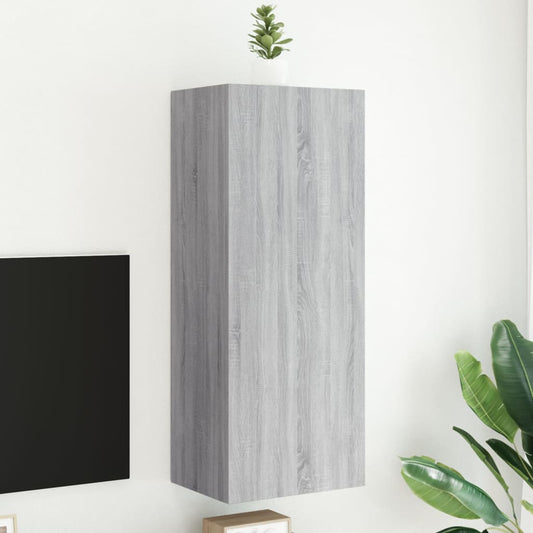 Mobile TV Parete Grigio Sonoma 40,5x30x102 cm Legno Multistrato - homemem39