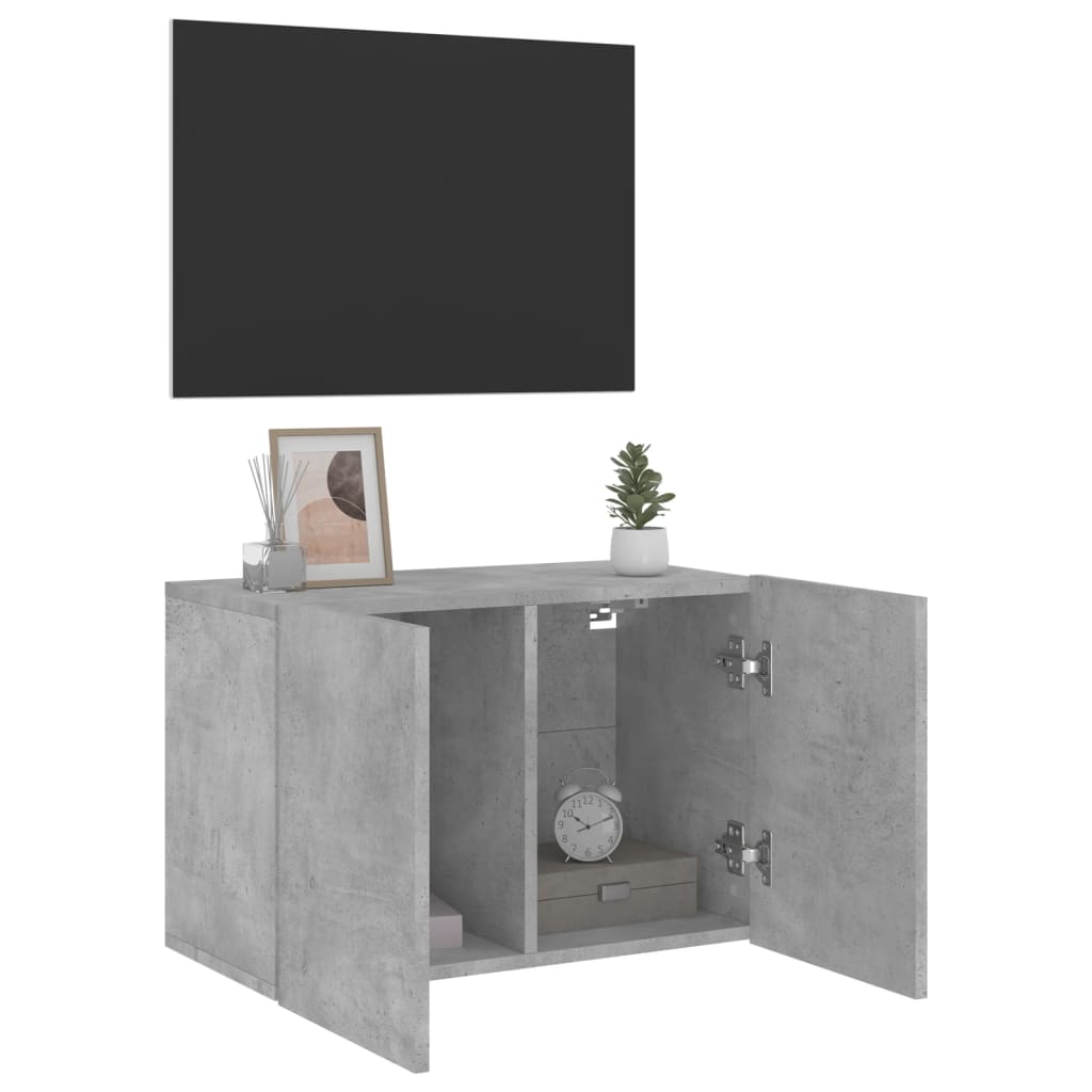 Mobile TV a Parete Grigio Cemento 60x30x41 cm - homemem39