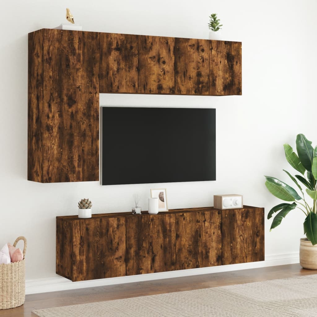 Mobile TV a Parete Rovere Fumo 60x30x41 cm - homemem39