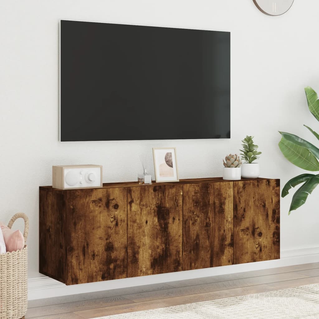 Mobili TV a Parete 2pz Rovere Fumo 60x30x41 cm - homemem39