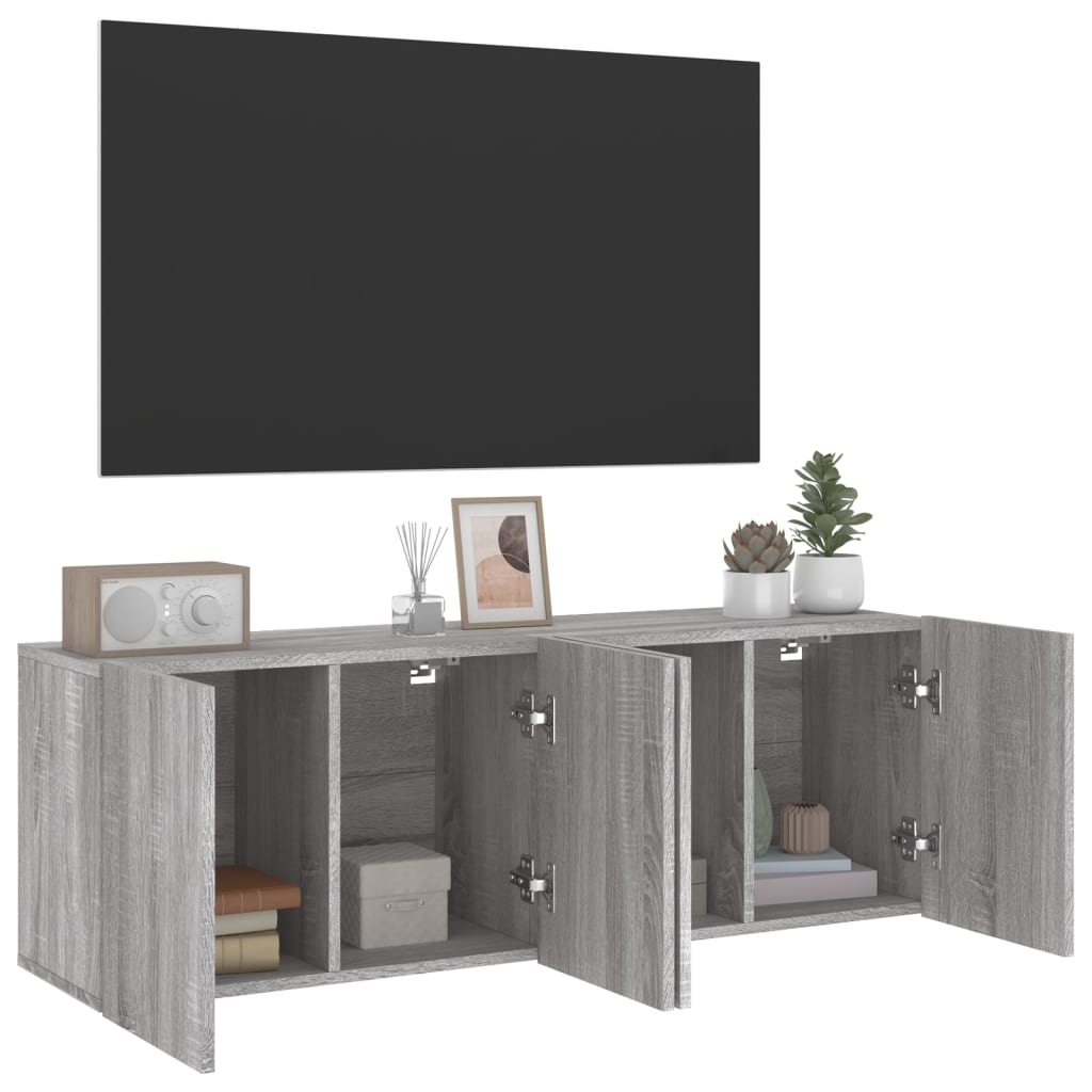 Mobili TV a Parete 2pz Grigio Sonoma 60x30x41 cm - homemem39