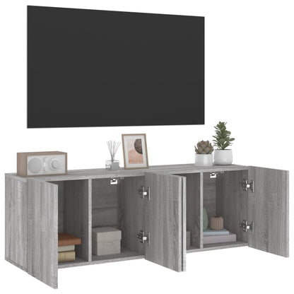 Mobili TV a Parete 2pz Grigio Sonoma 60x30x41 cm - homemem39