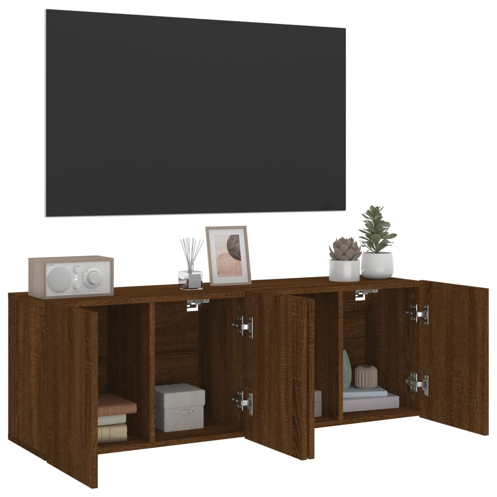 Mobili TV a Parete 2pz Rovere Marrone 60x30x41 cm - homemem39