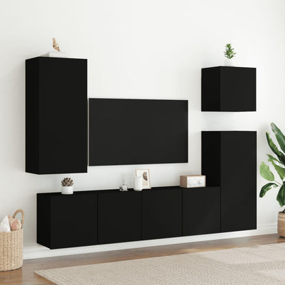 Mobile TV a Parete Nero 80x30x41 cm - homemem39