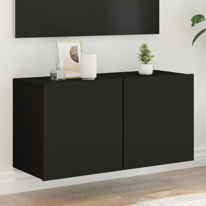 Mobile TV a Parete Nero 80x30x41 cm - homemem39