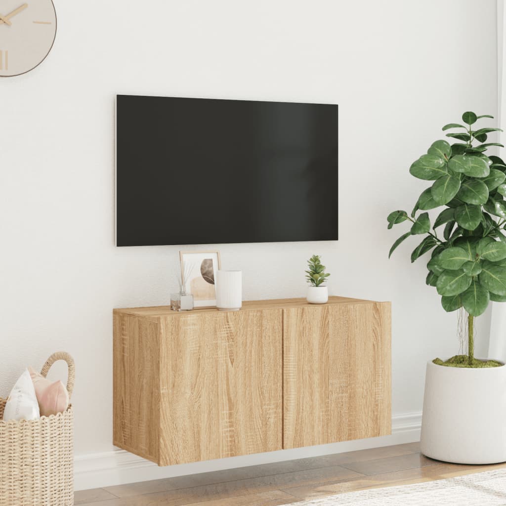 Mobile TV a Parete Rovere Sonoma 80x30x41 cm - homemem39