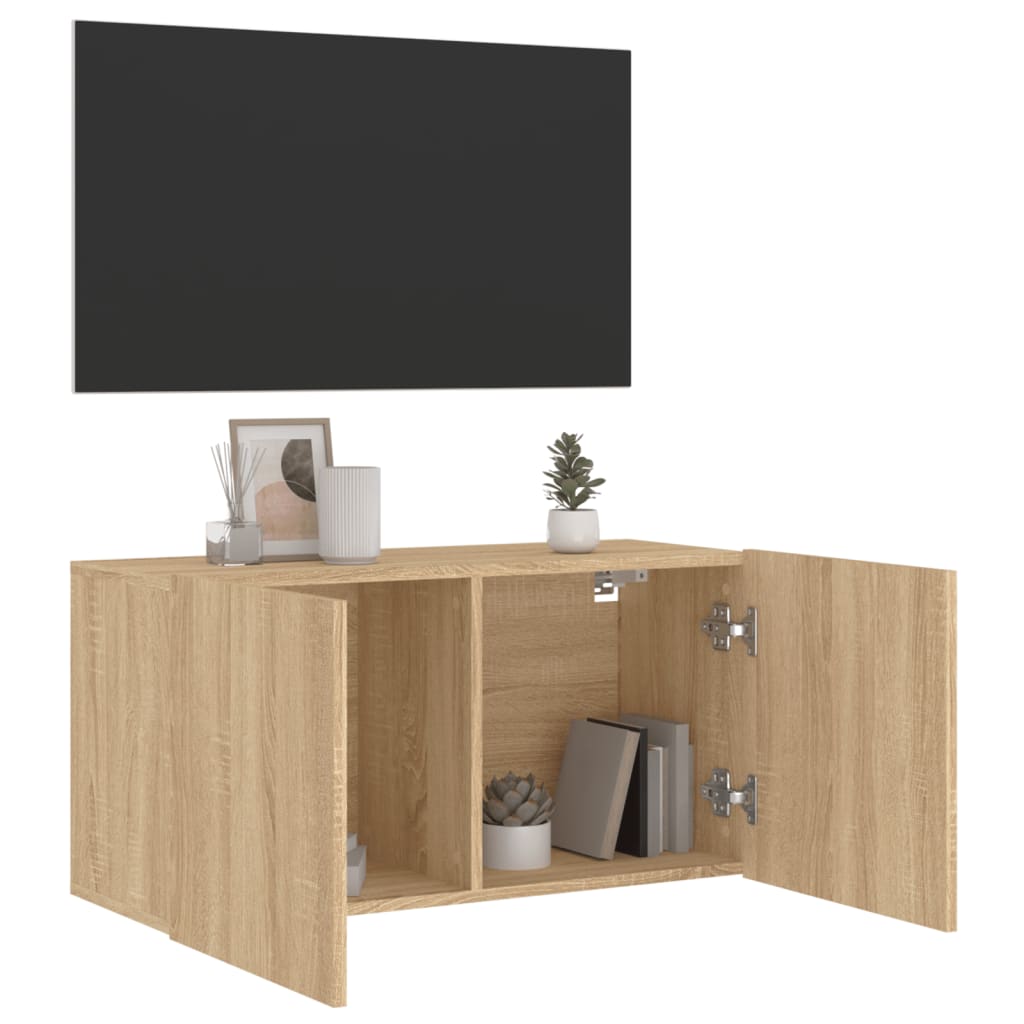 Mobile TV a Parete Rovere Sonoma 80x30x41 cm - homemem39