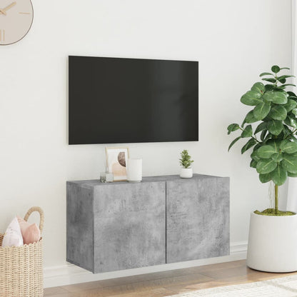 Mobile TV a Parete Grigio Cemento 80x30x41 cm - homemem39