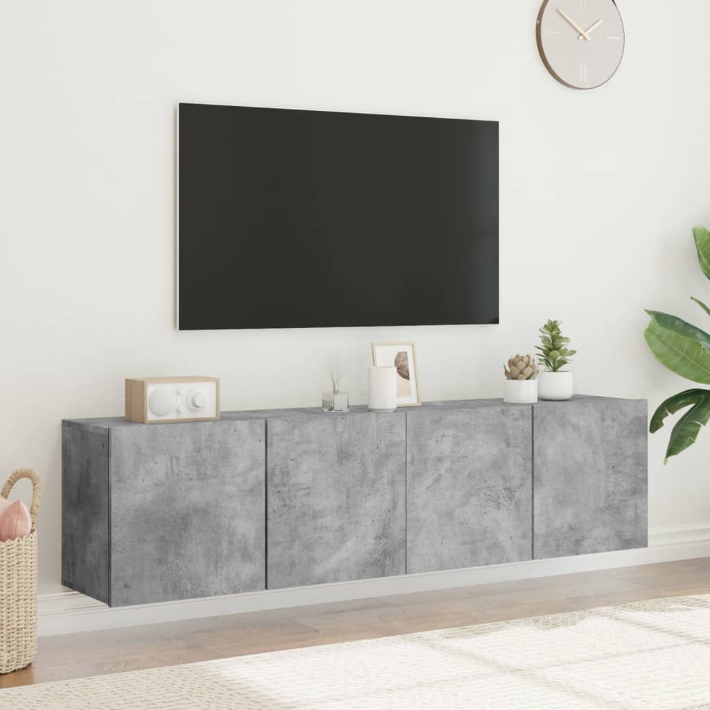 Mobili TV a Parete 2pz Grigio Cemento 80x30x41 cm - homemem39