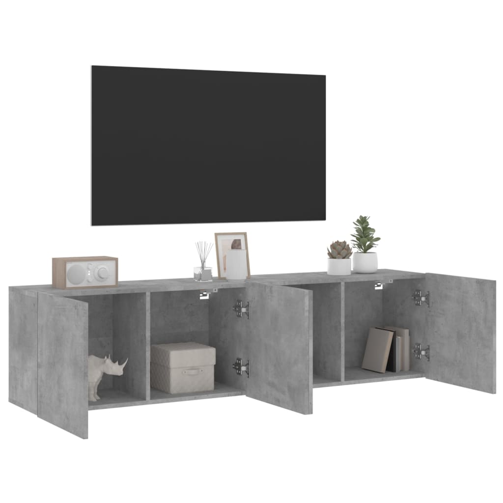 Mobili TV a Parete 2pz Grigio Cemento 80x30x41 cm - homemem39