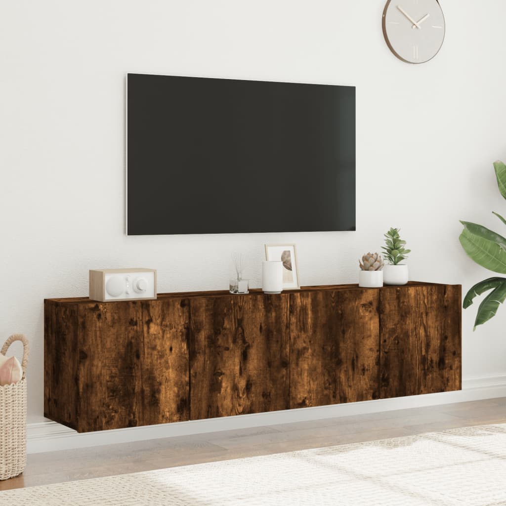 Mobili TV a Parete 2pz Rovere Fumo 80x30x41 cm - homemem39