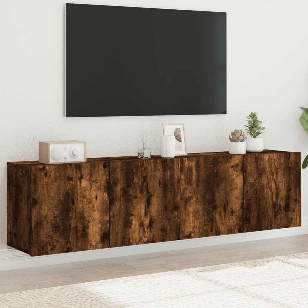 Mobili TV a Parete 2pz Rovere Fumo 80x30x41 cm - homemem39