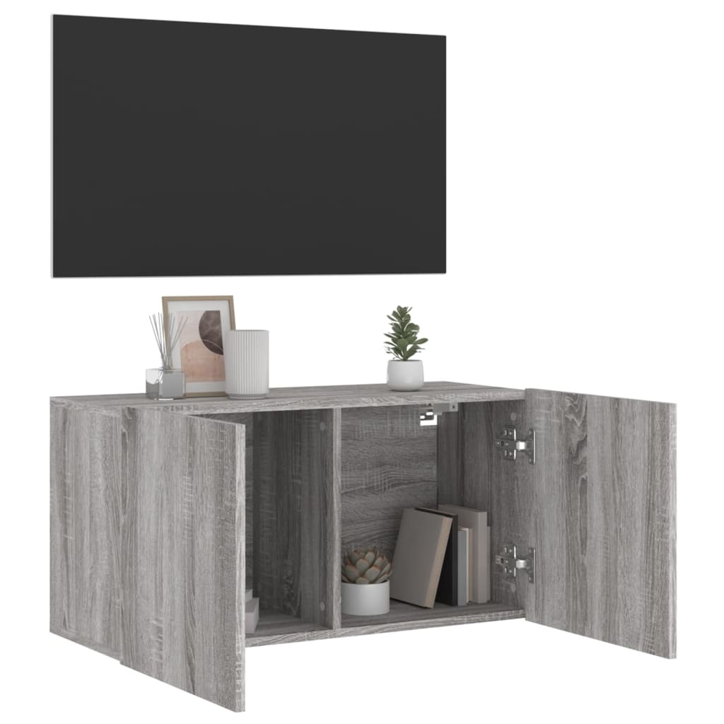 Mobile TV a Parete Grigio Sonoma 80x30x41 cm - homemem39