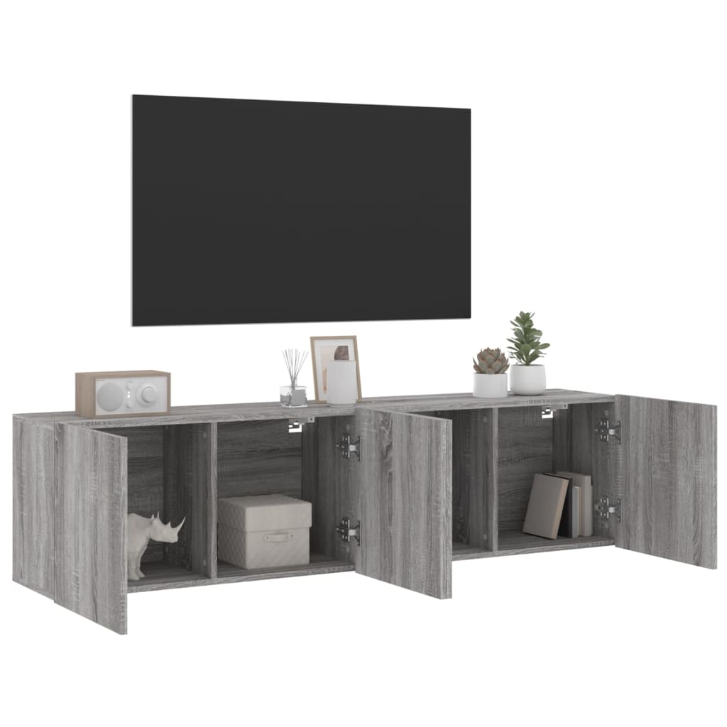 Mobili TV a Parete 2pz Grigio Sonoma 80x30x41 cm - homemem39