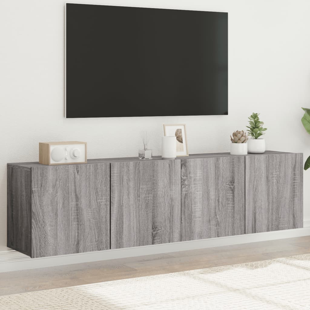 Mobili TV a Parete 2pz Grigio Sonoma 80x30x41 cm - homemem39