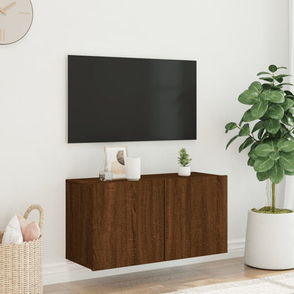 Mobile TV a Parete Rovere Marrone 80x30x41 cm - homemem39