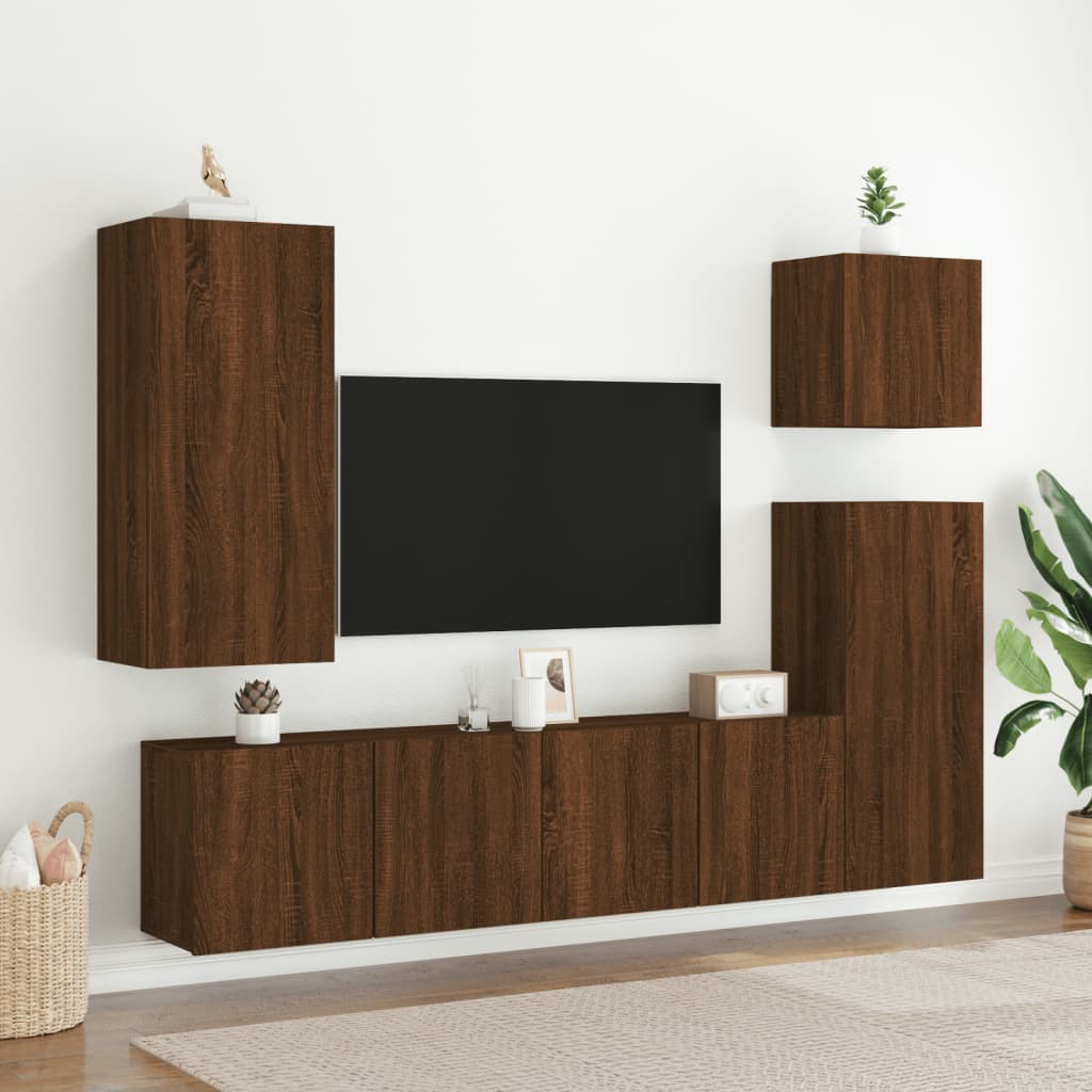 Mobile TV a Parete Rovere Marrone 80x30x41 cm - homemem39