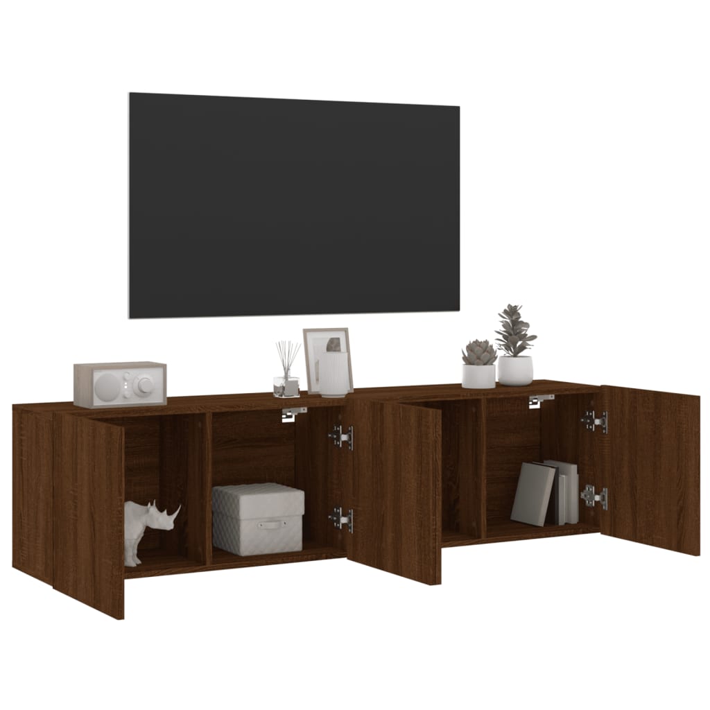 Mobili TV a Parete 2pz Rovere Marrone 80x30x41 cm - homemem39