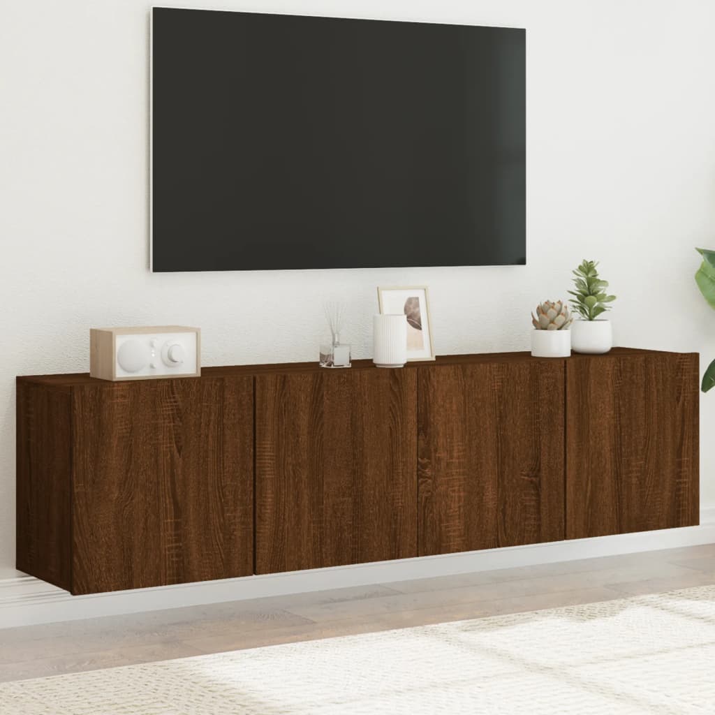 Mobili TV a Parete 2pz Rovere Marrone 80x30x41 cm - homemem39