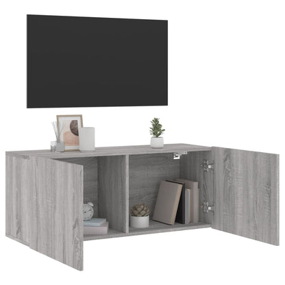 Mobile TV a Parete Grigio Sonoma 100x30x41 cm - homemem39