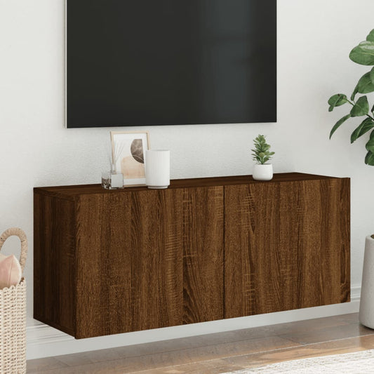 Mobile TV a Parete Rovere Marrone 100x30x41 cm - homemem39