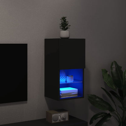 Mobile TV con Luci LED Nero 30,5x30x60 cm - homemem39