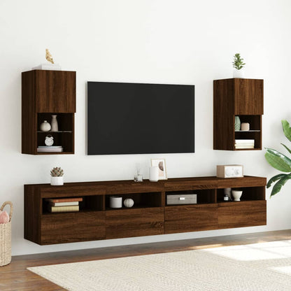 Mobile TV con Luci LED Rovere Marrone 30,5x30x60 cm - homemem39