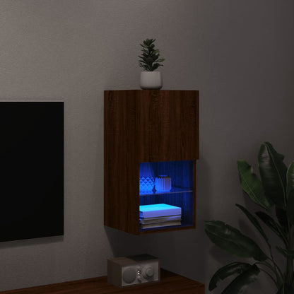 Mobile TV con Luci LED Rovere Marrone 30,5x30x60 cm - homemem39