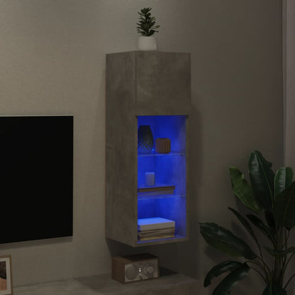 Mobile TV con Luci LED Grigio Cemento 30,5x30x90 cm - homemem39