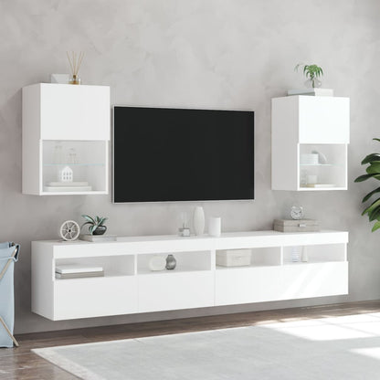 Mobile TV con Luci LED Bianco 40,5x30x60 cm - homemem39