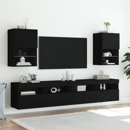 Mobile TV con Luci LED Nero 40,5x30x60 cm - homemem39