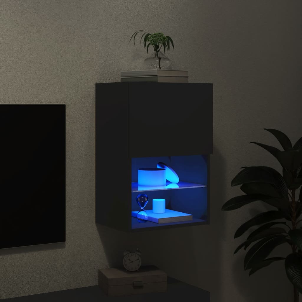 Mobile TV con Luci LED Nero 40,5x30x60 cm - homemem39