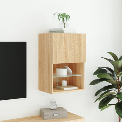 Mobile TV con Luci LED Rovere Sonoma 40,5x30x60 cm - homemem39