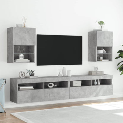 Mobile TV con Luci LED Grigio Cemento 40,5x30x60 cm - homemem39