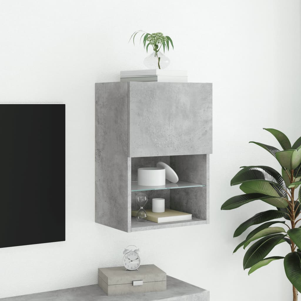 Mobile TV con Luci LED Grigio Cemento 40,5x30x60 cm - homemem39