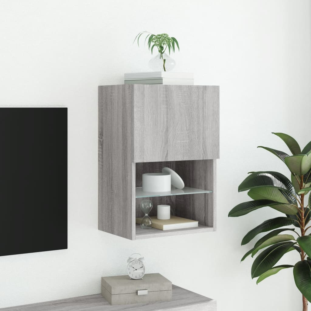 Mobile TV con Luci LED Grigio Sonoma 40,5x30x60 cm - homemem39