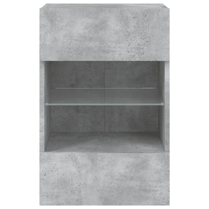 Mobile TV a Parete con Luci LED Grigio Cemento 40x30x60,5 cm - homemem39