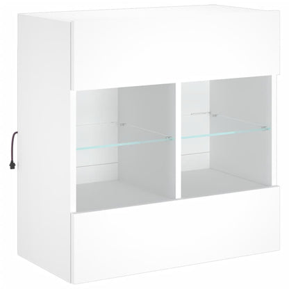 Mobile TV a Parete con Luci LED Bianco 58,5x30x60,5 cm - homemem39