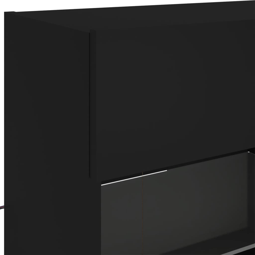 Mobile TV a Parete con Luci LED Nero 98,5x30x60,5 cm - homemem39