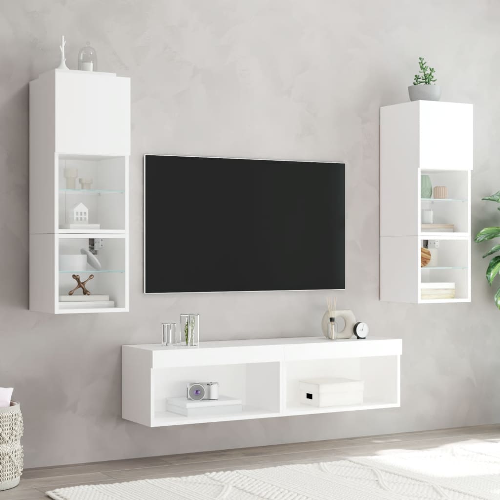 Mobile Porta TV con Luci LED Bianco 60x30x30 cm - homemem39