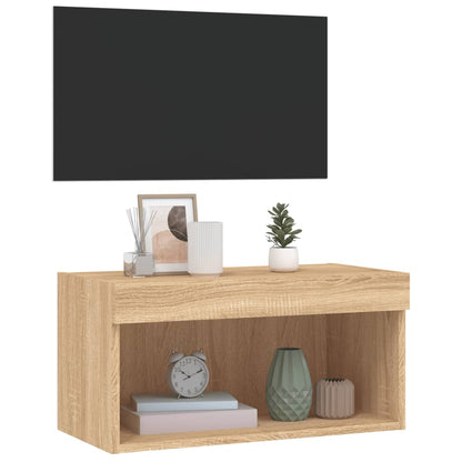 Mobile Porta TV con Luci LED Rovere Sonoma 60x30x30 cm - homemem39