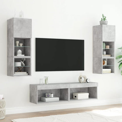 Mobile Porta TV con Luci LED Grigio Cemento 60x30x30 cm - homemem39