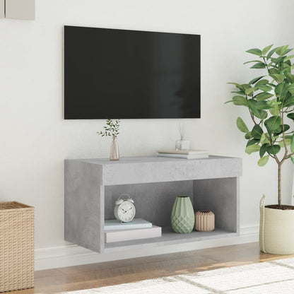 Mobile Porta TV con Luci LED Grigio Cemento 60x30x30 cm - homemem39