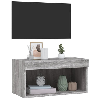 Mobile Porta TV con Luci LED Grigio Sonoma 60x30x30 cm - homemem39