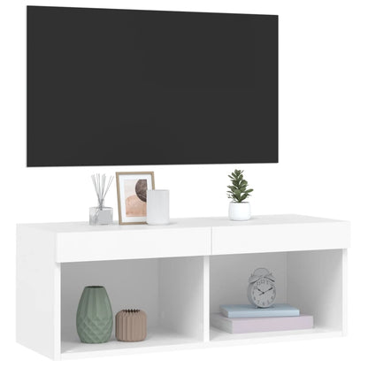 Mobile Porta TV con Luci LED Bianco 80x30x30 cm - homemem39