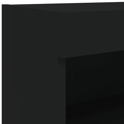 Mobile Porta TV con Luci LED Nero 80x30x30 cm - homemem39