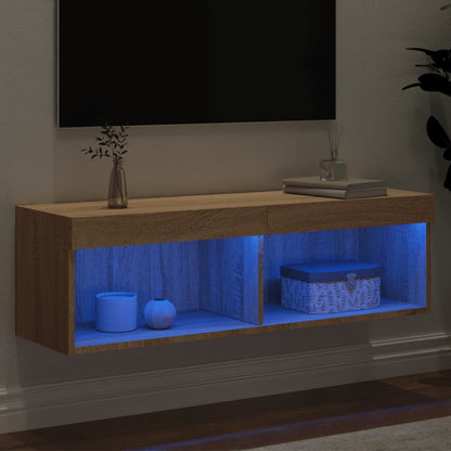 Mobile Porta TV con Luci LED Rovere Sonoma 100x30x30 cm - homemem39