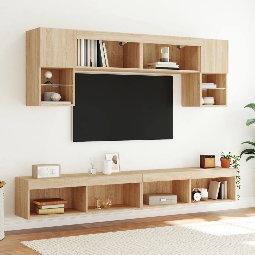 Mobile Porta TV con Luci LED Rovere Sonoma 100x30x30 cm - homemem39