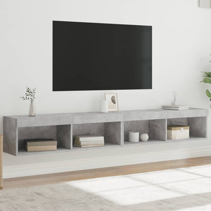 Mobili TV con Luci LED 2pz Grigio Cemento 100x30x30 cm - homemem39